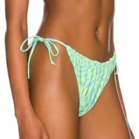 NEW It’s Now‎ Cool x free people checkered wave bikini bottom, L - Picture 3 of 16